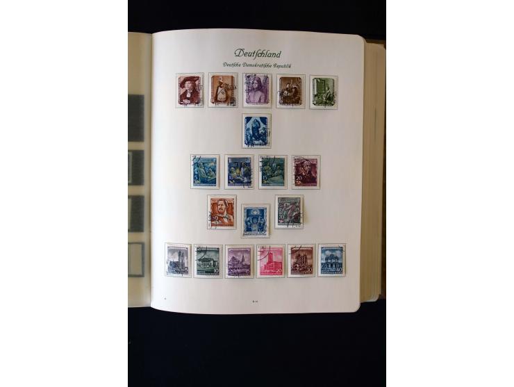 1945/60, postfrische, ungebrauchte und gestempelte Sammlung mit Gemeinschaftsausgaben, Bizone, SBZ, DDR, Bund (mit allen gute