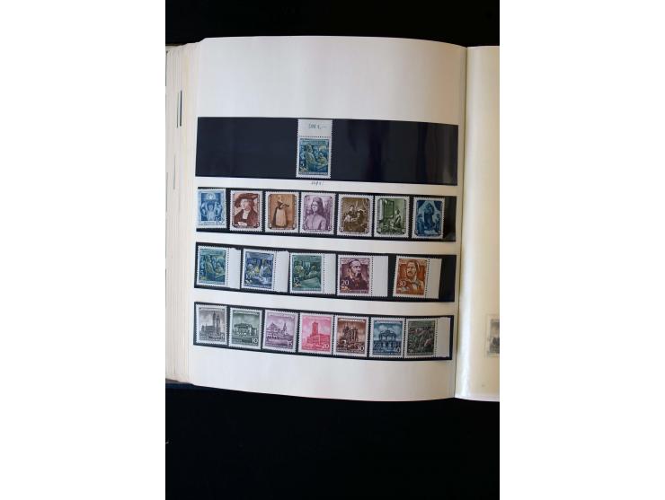 1945/60, postfrische, ungebrauchte und gestempelte Sammlung mit Gemeinschaftsausgaben, Bizone, SBZ, DDR, Bund (mit allen gute