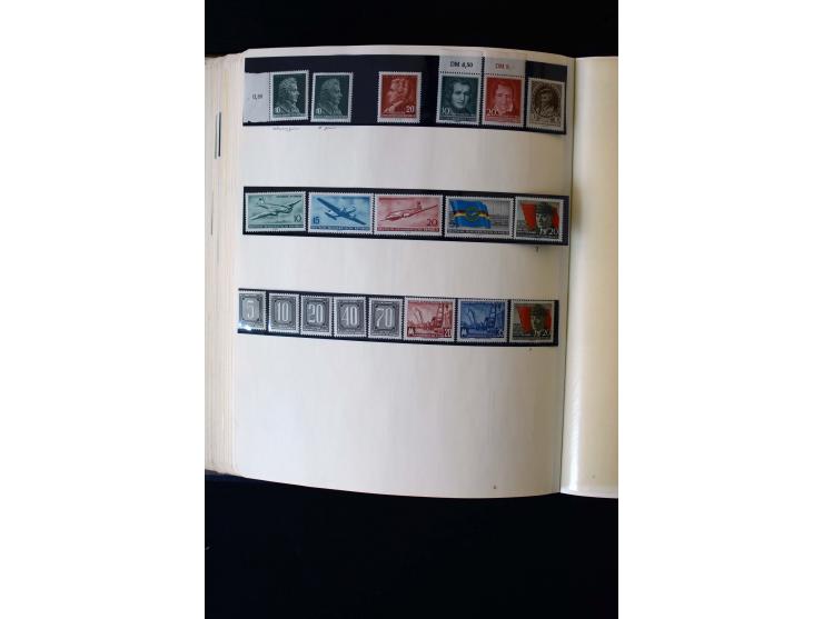 1945/60, postfrische, ungebrauchte und gestempelte Sammlung mit Gemeinschaftsausgaben, Bizone, SBZ, DDR, Bund (mit allen gute