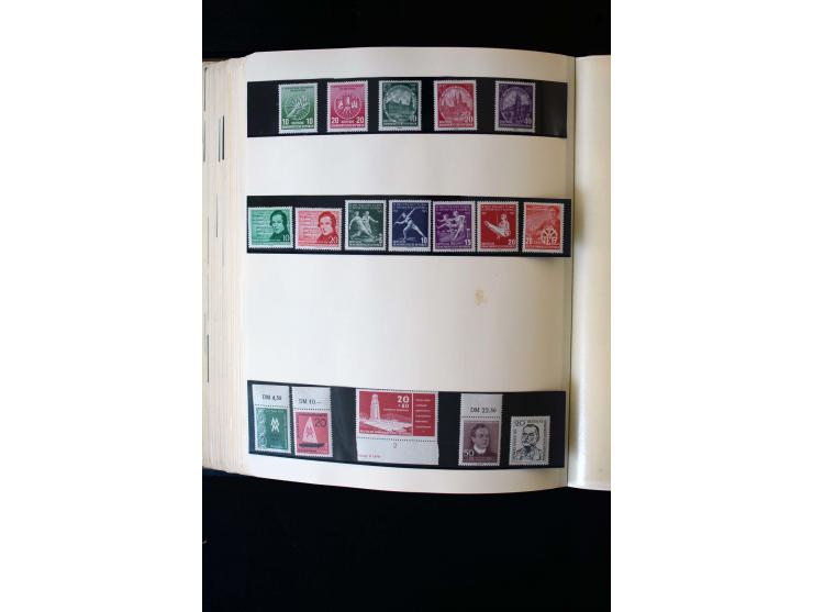 1945/60, postfrische, ungebrauchte und gestempelte Sammlung mit Gemeinschaftsausgaben, Bizone, SBZ, DDR, Bund (mit allen gute