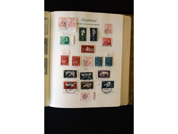 1945/60, postfrische, ungebrauchte und gestempelte Sammlung mit Gemeinschaftsausgaben, Bizone, SBZ, DDR, Bund (mit allen gute