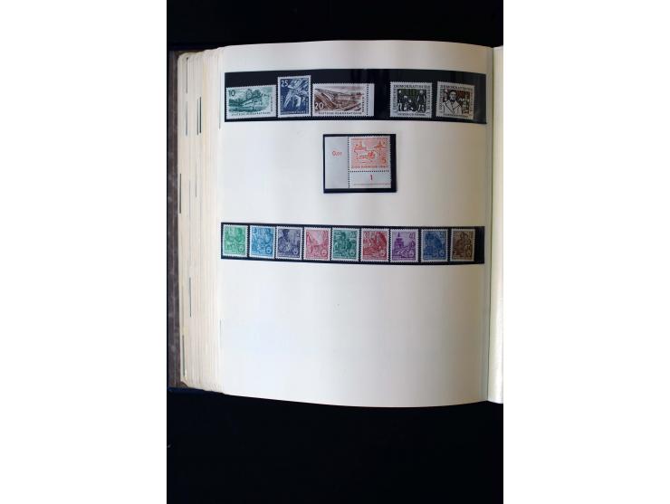 1945/60, postfrische, ungebrauchte und gestempelte Sammlung mit Gemeinschaftsausgaben, Bizone, SBZ, DDR, Bund (mit allen gute
