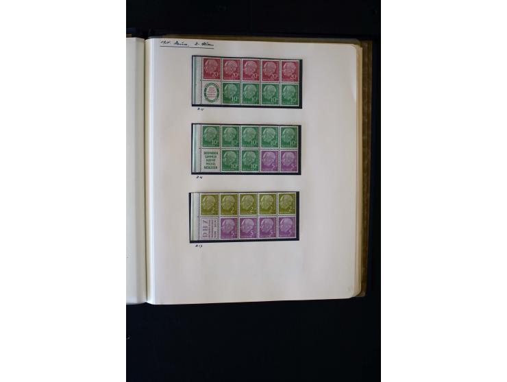 1945/60, postfrische, ungebrauchte und gestempelte Sammlung mit Gemeinschaftsausgaben, Bizone, SBZ, DDR, Bund (mit allen gute