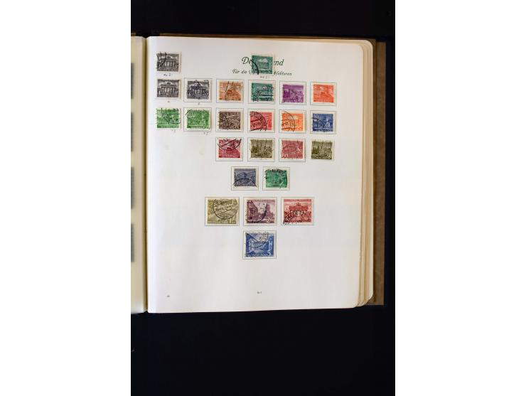 1945/60, postfrische, ungebrauchte und gestempelte Sammlung mit Gemeinschaftsausgaben, Bizone, SBZ, DDR, Bund (mit allen gute