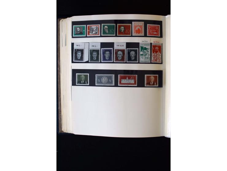 1945/60, postfrische, ungebrauchte und gestempelte Sammlung mit Gemeinschaftsausgaben, Bizone, SBZ, DDR, Bund (mit allen gute
