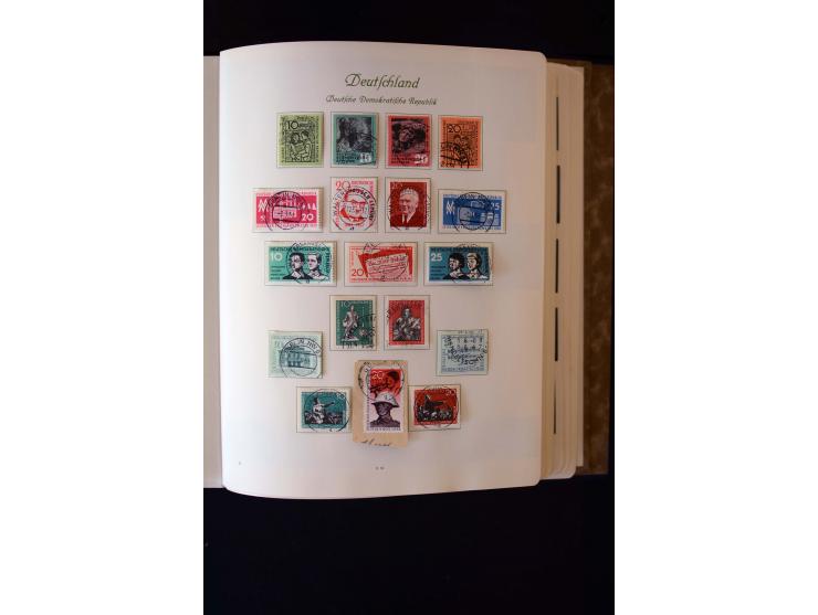 1945/60, postfrische, ungebrauchte und gestempelte Sammlung mit Gemeinschaftsausgaben, Bizone, SBZ, DDR, Bund (mit allen gute