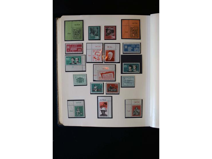 1945/60, postfrische, ungebrauchte und gestempelte Sammlung mit Gemeinschaftsausgaben, Bizone, SBZ, DDR, Bund (mit allen gute