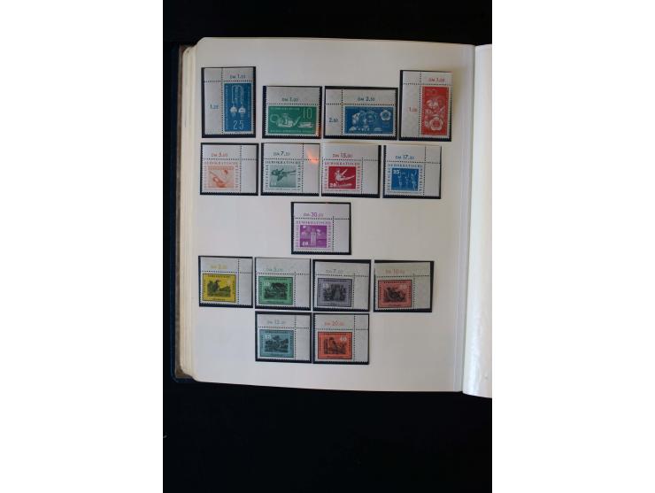 1945/60, postfrische, ungebrauchte und gestempelte Sammlung mit Gemeinschaftsausgaben, Bizone, SBZ, DDR, Bund (mit allen gute