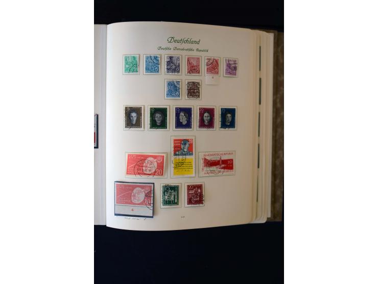 1945/60, postfrische, ungebrauchte und gestempelte Sammlung mit Gemeinschaftsausgaben, Bizone, SBZ, DDR, Bund (mit allen gute