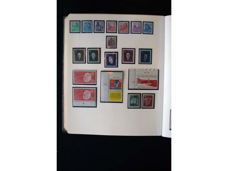 1945/60, postfrische, ungebrauchte und gestempelte Sammlung mit Gemeinschaftsausgaben, Bizone, SBZ, DDR, Bund (mit allen gute