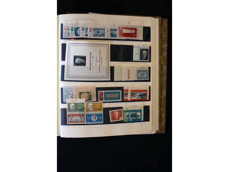 1945/60, postfrische, ungebrauchte und gestempelte Sammlung mit Gemeinschaftsausgaben, Bizone, SBZ, DDR, Bund (mit allen gute