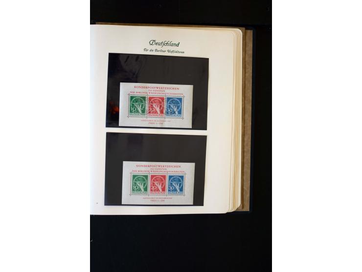1945/60, postfrische, ungebrauchte und gestempelte Sammlung mit Gemeinschaftsausgaben, Bizone, SBZ, DDR, Bund (mit allen gute