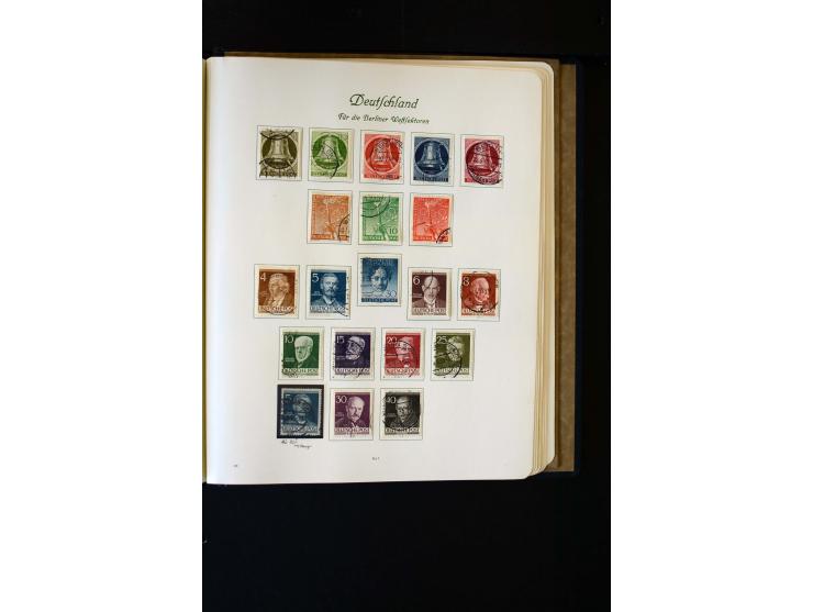 1945/60, postfrische, ungebrauchte und gestempelte Sammlung mit Gemeinschaftsausgaben, Bizone, SBZ, DDR, Bund (mit allen gute