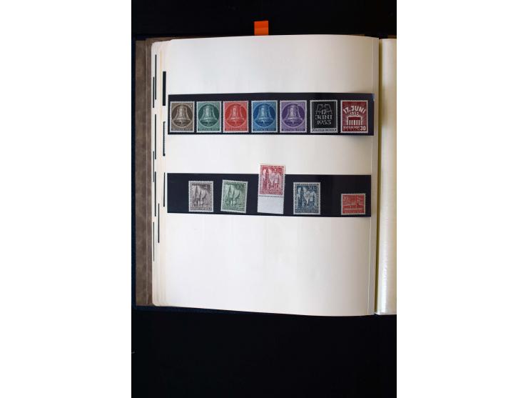 1945/60, postfrische, ungebrauchte und gestempelte Sammlung mit Gemeinschaftsausgaben, Bizone, SBZ, DDR, Bund (mit allen gute