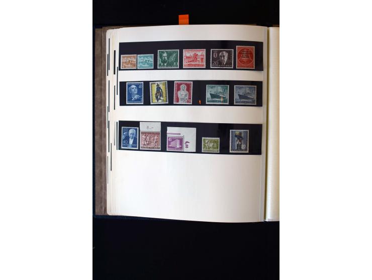 1945/60, postfrische, ungebrauchte und gestempelte Sammlung mit Gemeinschaftsausgaben, Bizone, SBZ, DDR, Bund (mit allen gute
