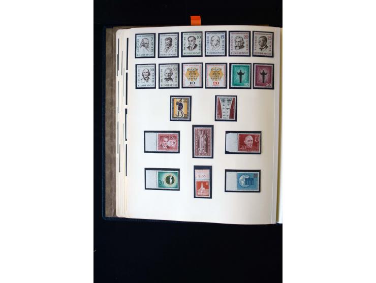1945/60, postfrische, ungebrauchte und gestempelte Sammlung mit Gemeinschaftsausgaben, Bizone, SBZ, DDR, Bund (mit allen gute