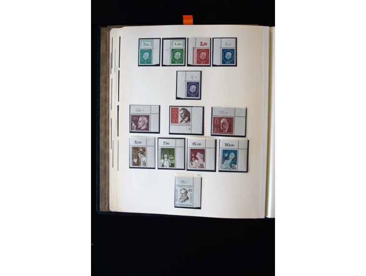 1945/60, postfrische, ungebrauchte und gestempelte Sammlung mit Gemeinschaftsausgaben, Bizone, SBZ, DDR, Bund (mit allen gute