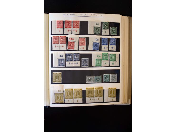1945/60, postfrische, ungebrauchte und gestempelte Sammlung mit Gemeinschaftsausgaben, Bizone, SBZ, DDR, Bund (mit allen gute