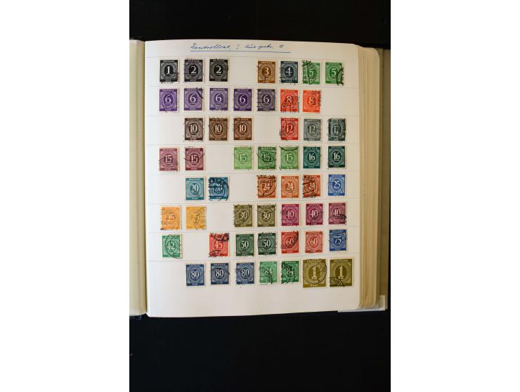1945/60, postfrische, ungebrauchte und gestempelte Sammlung mit Gemeinschaftsausgaben, Bizone, SBZ, DDR, Bund (mit allen gute