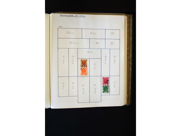 1945/60, postfrische, ungebrauchte und gestempelte Sammlung mit Gemeinschaftsausgaben, Bizone, SBZ, DDR, Bund (mit allen gute