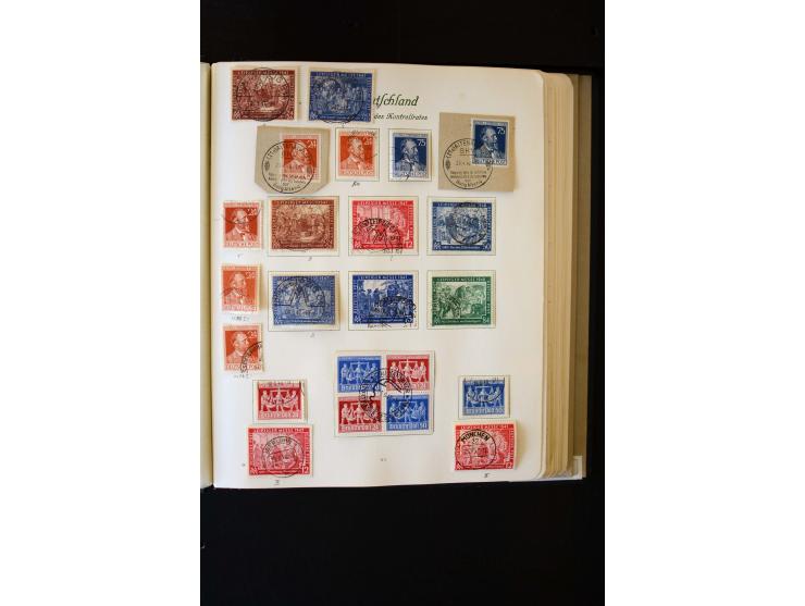 1945/60, postfrische, ungebrauchte und gestempelte Sammlung mit Gemeinschaftsausgaben, Bizone, SBZ, DDR, Bund (mit allen gute