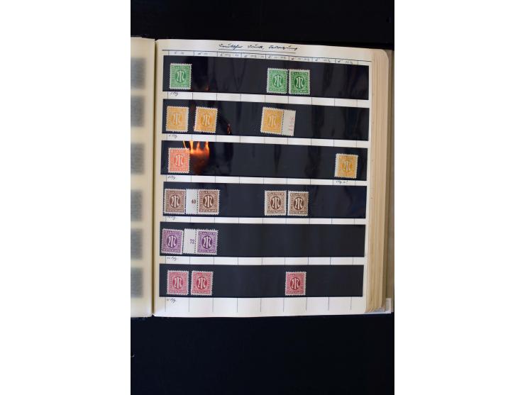 1945/60, postfrische, ungebrauchte und gestempelte Sammlung mit Gemeinschaftsausgaben, Bizone, SBZ, DDR, Bund (mit allen gute