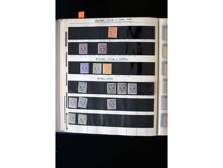 1945/60, postfrische, ungebrauchte und gestempelte Sammlung mit Gemeinschaftsausgaben, Bizone, SBZ, DDR, Bund (mit allen gute