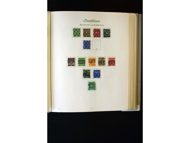 1945/60, postfrische, ungebrauchte und gestempelte Sammlung mit Gemeinschaftsausgaben, Bizone, SBZ, DDR, Bund (mit allen gute