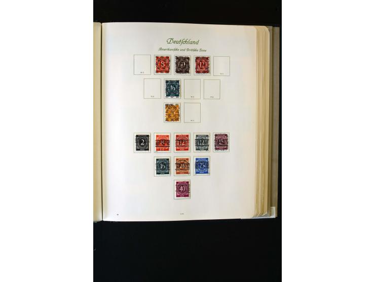 1945/60, postfrische, ungebrauchte und gestempelte Sammlung mit Gemeinschaftsausgaben, Bizone, SBZ, DDR, Bund (mit allen gute