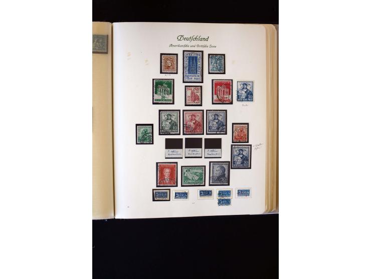 1945/60, postfrische, ungebrauchte und gestempelte Sammlung mit Gemeinschaftsausgaben, Bizone, SBZ, DDR, Bund (mit allen gute