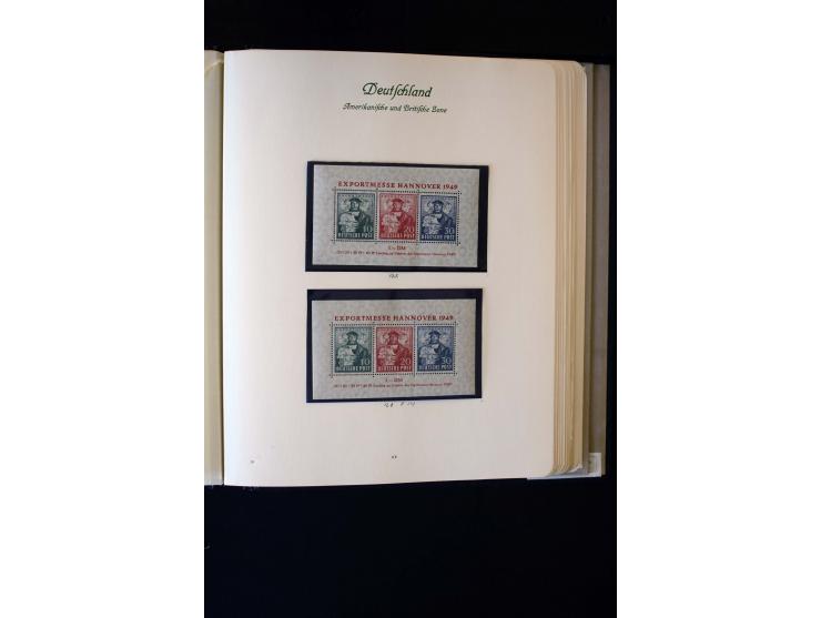1945/60, postfrische, ungebrauchte und gestempelte Sammlung mit Gemeinschaftsausgaben, Bizone, SBZ, DDR, Bund (mit allen gute
