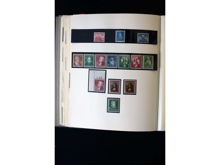 1945/60, postfrische, ungebrauchte und gestempelte Sammlung mit Gemeinschaftsausgaben, Bizone, SBZ, DDR, Bund (mit allen gute
