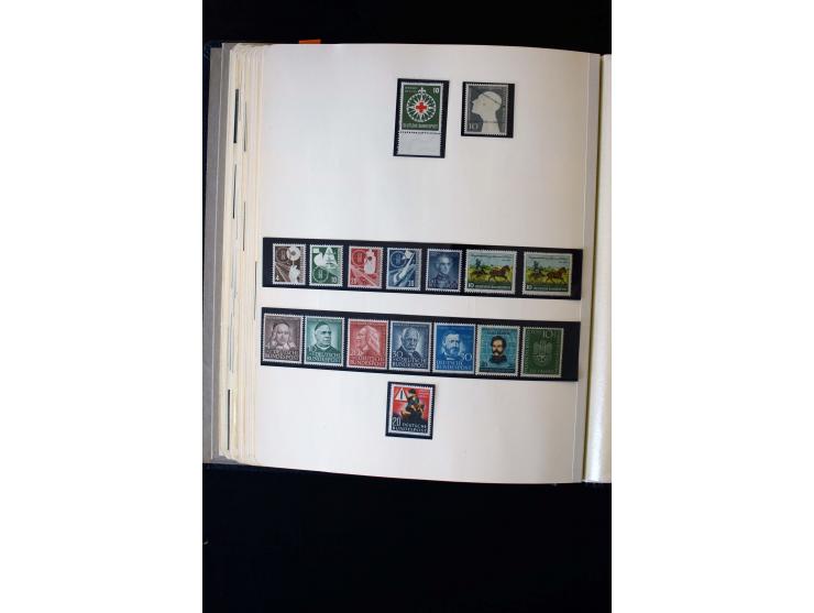 1945/60, postfrische, ungebrauchte und gestempelte Sammlung mit Gemeinschaftsausgaben, Bizone, SBZ, DDR, Bund (mit allen gute