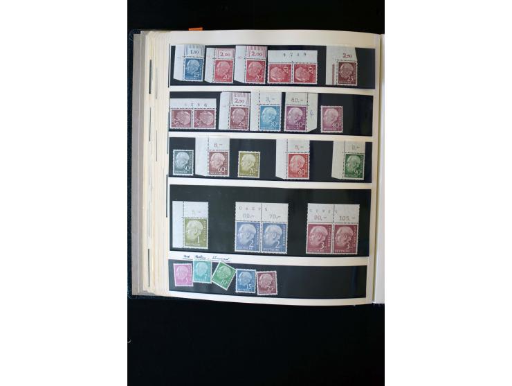 1945/60, postfrische, ungebrauchte und gestempelte Sammlung mit Gemeinschaftsausgaben, Bizone, SBZ, DDR, Bund (mit allen gute