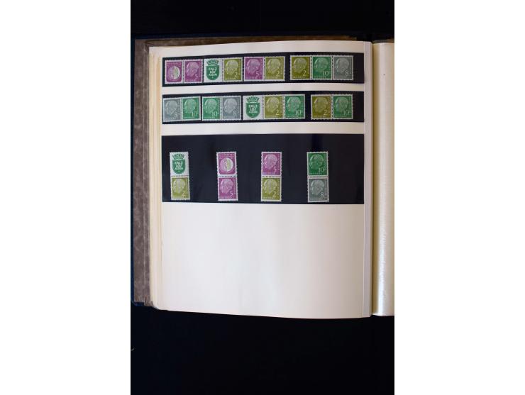 1945/60, postfrische, ungebrauchte und gestempelte Sammlung mit Gemeinschaftsausgaben, Bizone, SBZ, DDR, Bund (mit allen gute