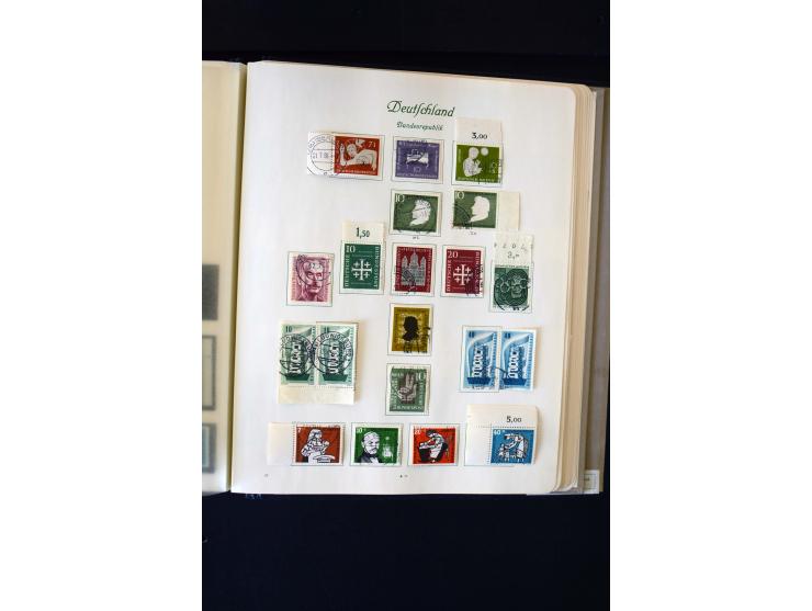 1945/60, postfrische, ungebrauchte und gestempelte Sammlung mit Gemeinschaftsausgaben, Bizone, SBZ, DDR, Bund (mit allen gute