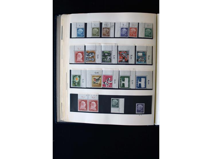 1945/60, postfrische, ungebrauchte und gestempelte Sammlung mit Gemeinschaftsausgaben, Bizone, SBZ, DDR, Bund (mit allen gute