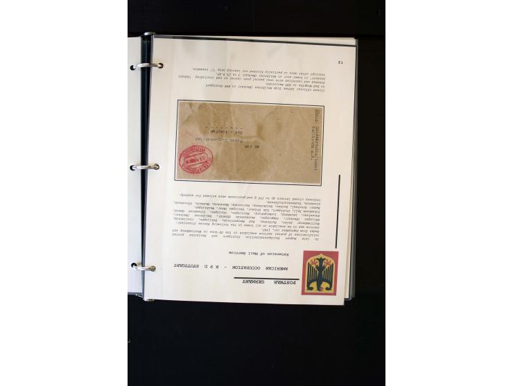  1945/1949, sehr umfangreiche Sammlung aller Zonen mit einigen hundert Briefen, Karten und Ganzsachen auf Austellungsblättern
