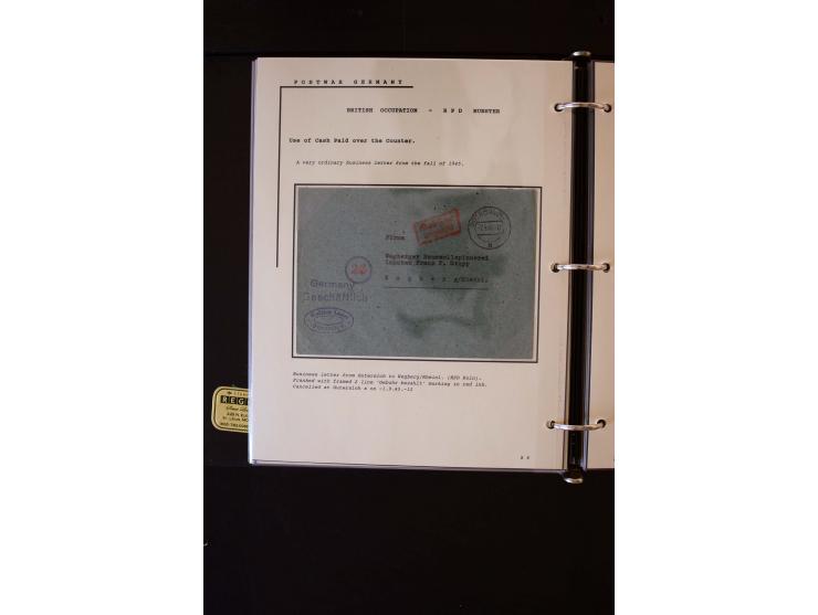  1945/1949, sehr umfangreiche Sammlung aller Zonen mit einigen hundert Briefen, Karten und Ganzsachen auf Austellungsblättern