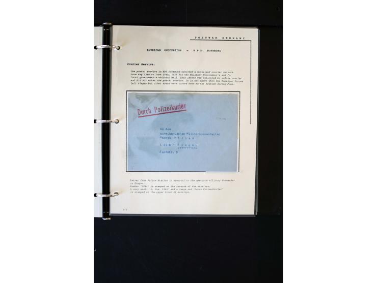  1945/1949, sehr umfangreiche Sammlung aller Zonen mit einigen hundert Briefen, Karten und Ganzsachen auf Austellungsblättern