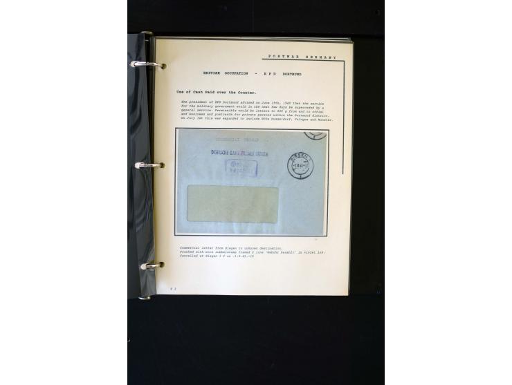  1945/1949, sehr umfangreiche Sammlung aller Zonen mit einigen hundert Briefen, Karten und Ganzsachen auf Austellungsblättern