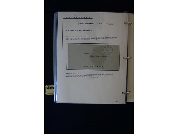  1945/1949, sehr umfangreiche Sammlung aller Zonen mit einigen hundert Briefen, Karten und Ganzsachen auf Austellungsblättern