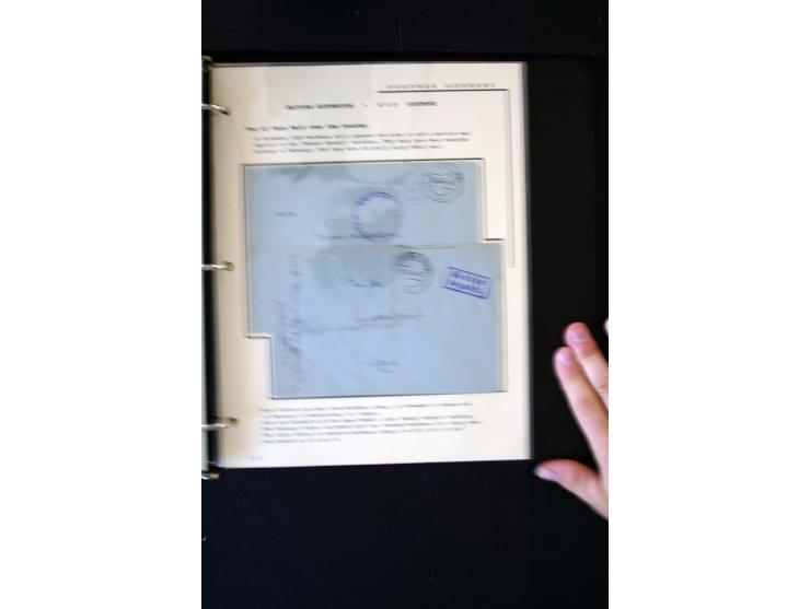  1945/1949, sehr umfangreiche Sammlung aller Zonen mit einigen hundert Briefen, Karten und Ganzsachen auf Austellungsblättern