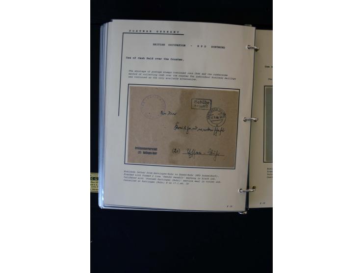 1945/1949, sehr umfangreiche Sammlung aller Zonen mit einigen hundert Briefen, Karten und Ganzsachen auf Austellungsblättern