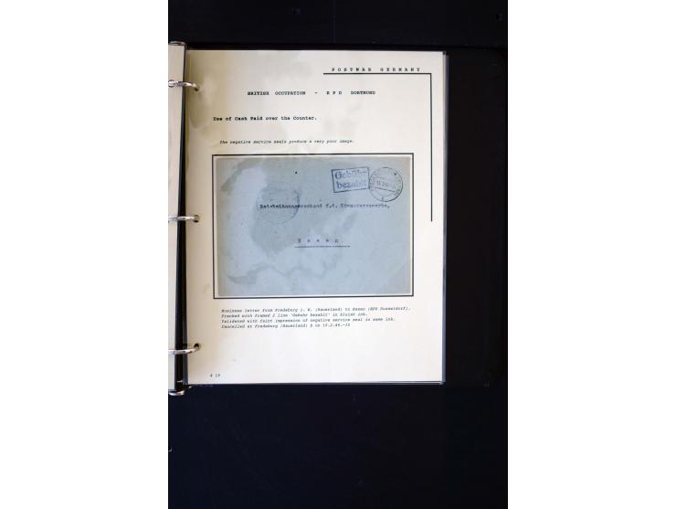  1945/1949, sehr umfangreiche Sammlung aller Zonen mit einigen hundert Briefen, Karten und Ganzsachen auf Austellungsblättern