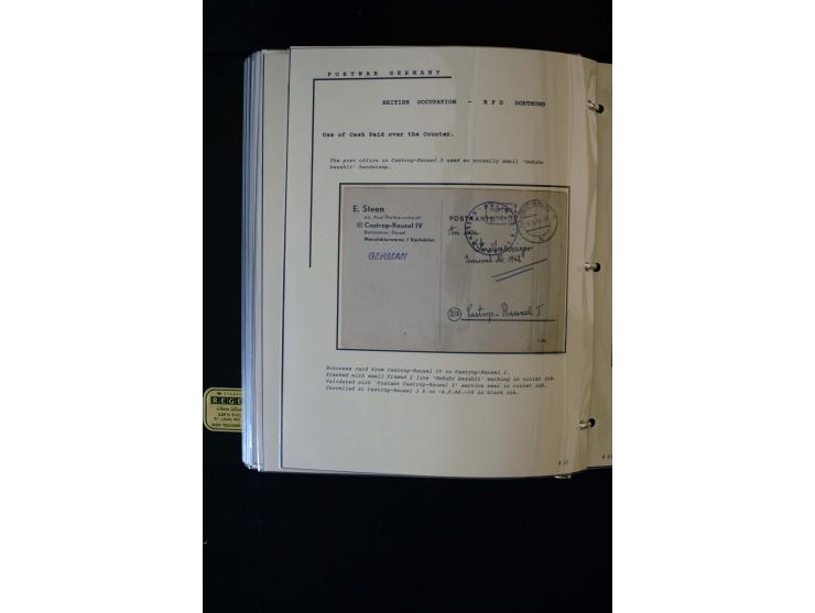  1945/1949, sehr umfangreiche Sammlung aller Zonen mit einigen hundert Briefen, Karten und Ganzsachen auf Austellungsblättern