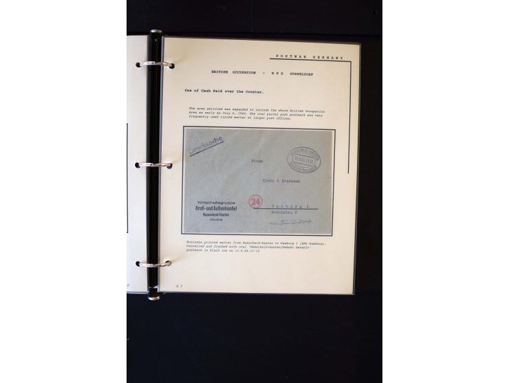  1945/1949, sehr umfangreiche Sammlung aller Zonen mit einigen hundert Briefen, Karten und Ganzsachen auf Austellungsblättern