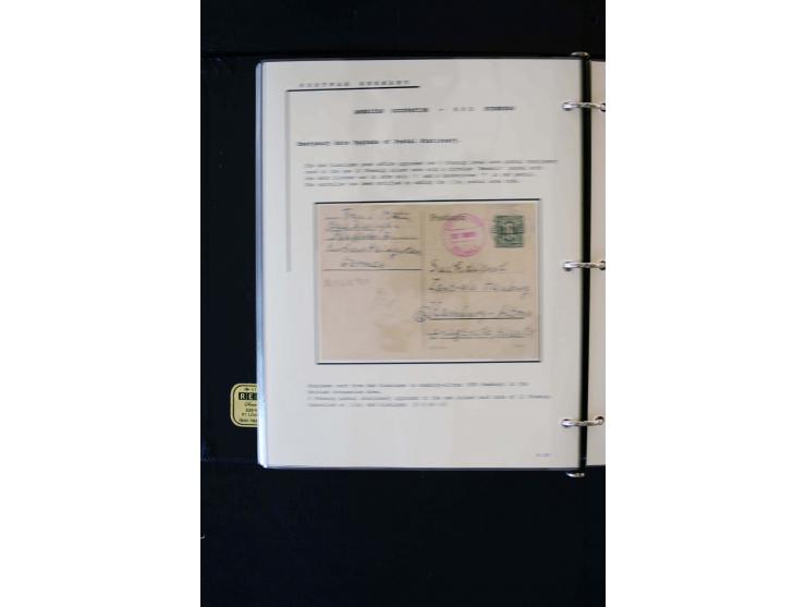  1945/1949, sehr umfangreiche Sammlung aller Zonen mit einigen hundert Briefen, Karten und Ganzsachen auf Austellungsblättern