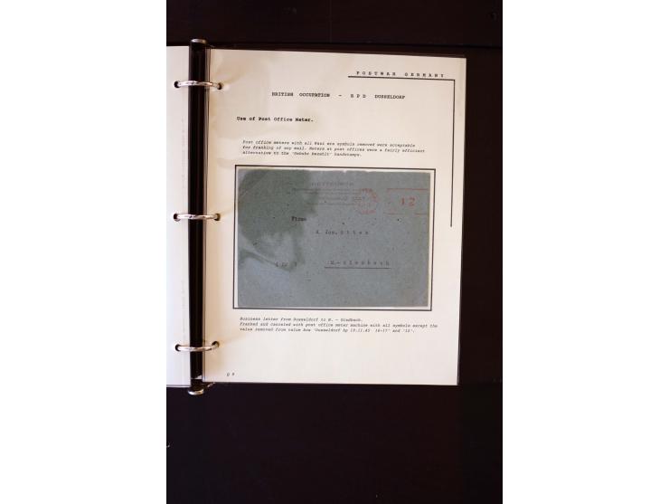  1945/1949, sehr umfangreiche Sammlung aller Zonen mit einigen hundert Briefen, Karten und Ganzsachen auf Austellungsblättern