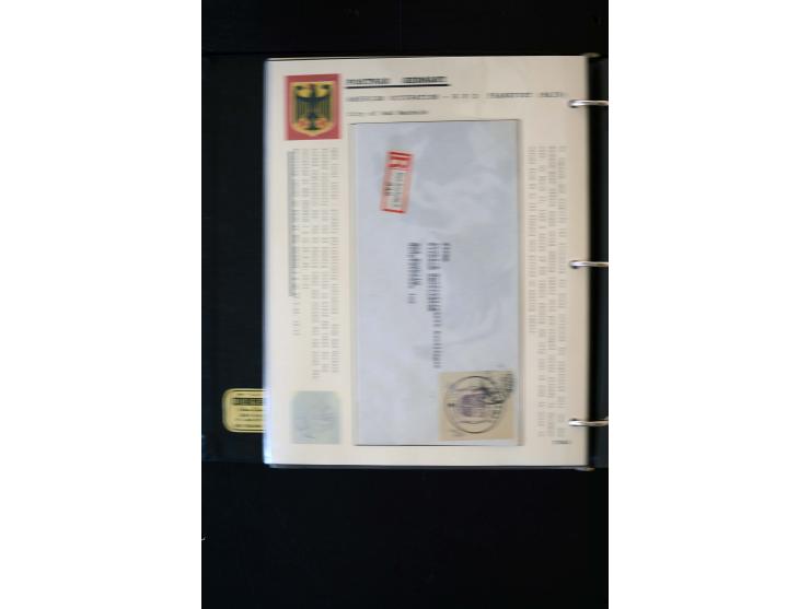  1945/1949, sehr umfangreiche Sammlung aller Zonen mit einigen hundert Briefen, Karten und Ganzsachen auf Austellungsblättern